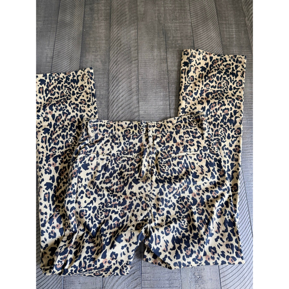 J.Crew Leopard Print Straight Leg Pants Women’s Size 25 Stretch Cotton Mid-Rise - Picture 8 of 9
